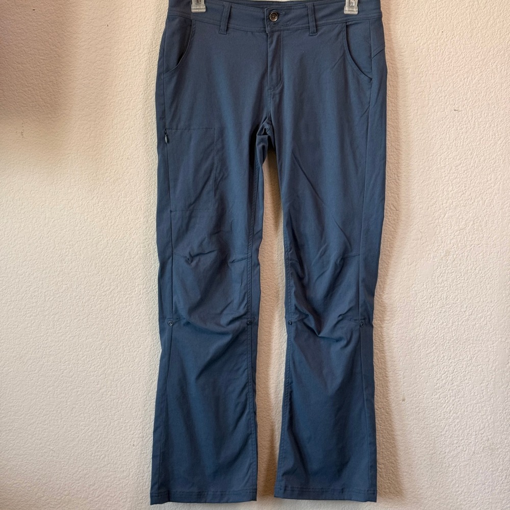 Prana Pants Halle Roll Up Hiking Nylon Stretch Womens 10 Blue Regular Inseam